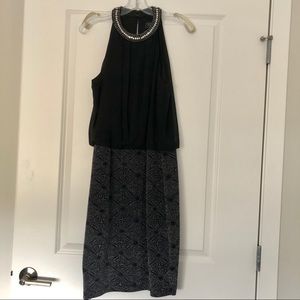 WORN ONCE: Black/Silver dress w/ jewel detail